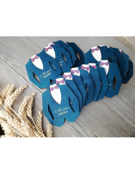 Gift for guests jacket with a bow tie