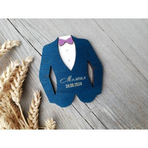 Gift for guests jacket with a bow tie