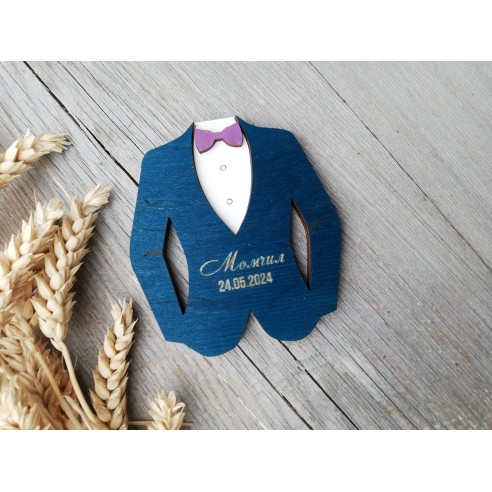 Gift for guests jacket with a bow tie