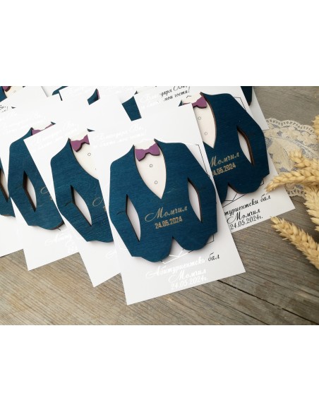 Gift for guests jacket with a bow tie