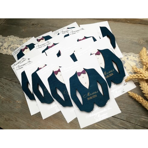 Gift for guests jacket with a bow tie