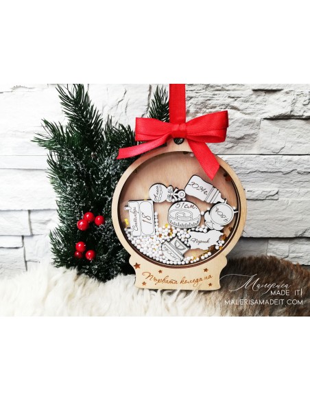 Personalized Christmas Tree Toy - Baby Business Card Shaker
