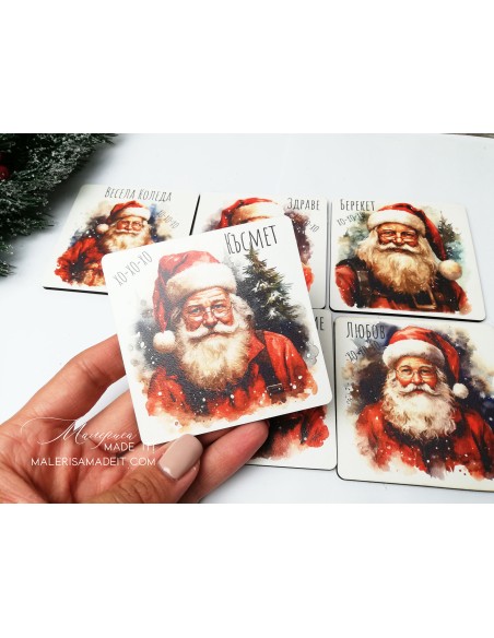 Christmas coasters - Santa Claus - 6 pcs.