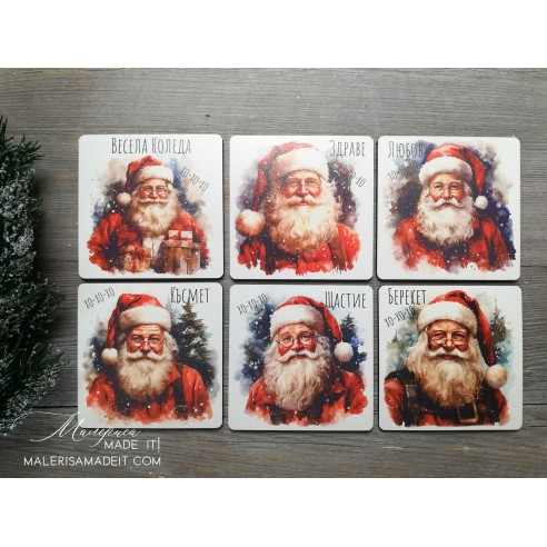 Christmas coasters - Santa Claus - 6 pcs.