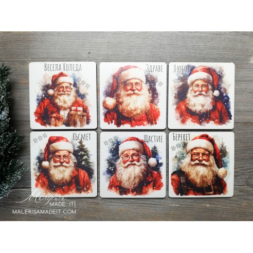 Christmas coasters - Santa Claus - 6 pcs.