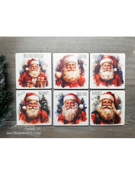 Christmas coasters - Santa Claus - 6 pcs.
