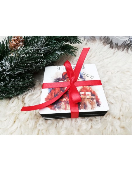 Christmas coasters - Santa Claus - 6 pcs.