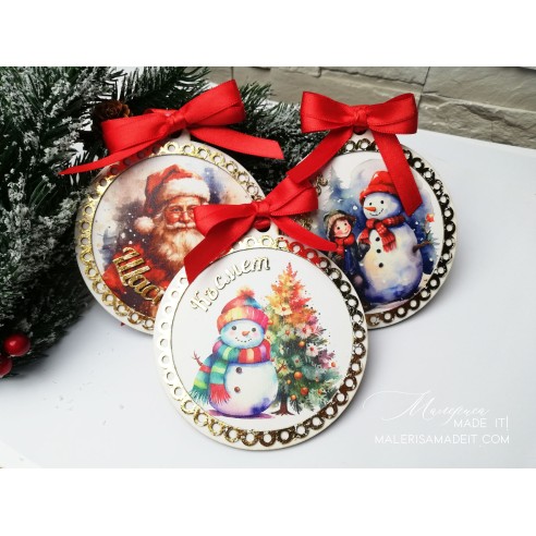 Christmas tree toys with naming and gold effect