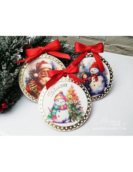 Christmas tree toys with naming and gold effect