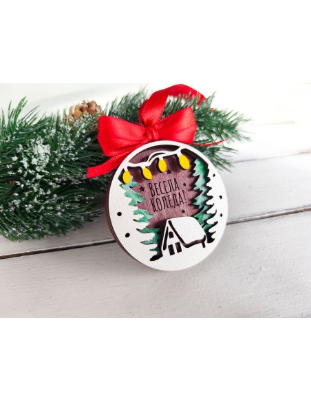 Personalized Christmas ornament - House in the woods