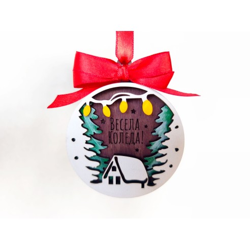 Personalized Christmas ornament - House in the woods