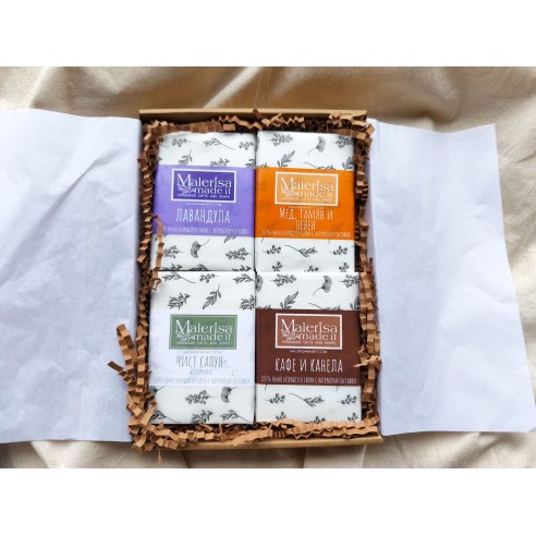 Gift box with 4 natural soaps - For him