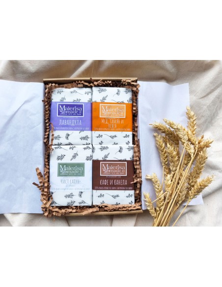 Gift box with 4 natural soaps - For him
