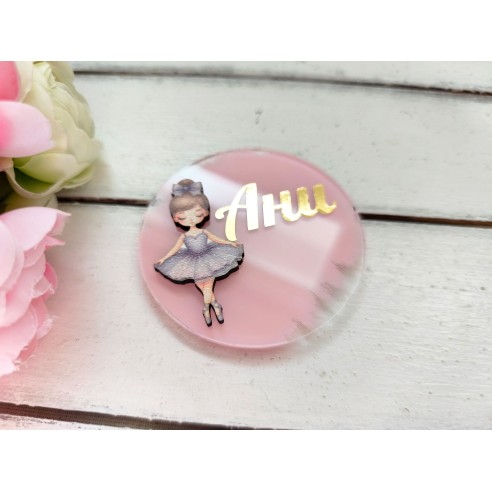 Magnet gift for guests with a ballerina - birthday, baptism of a girl