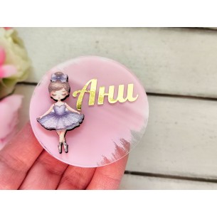 Magnet gift for guests with a ballerina - birthday, baptism of a girl
