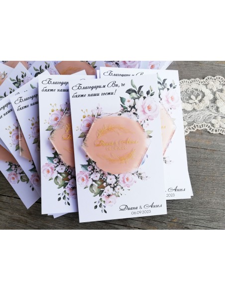 Wedding guest gift - magnetic thank you card