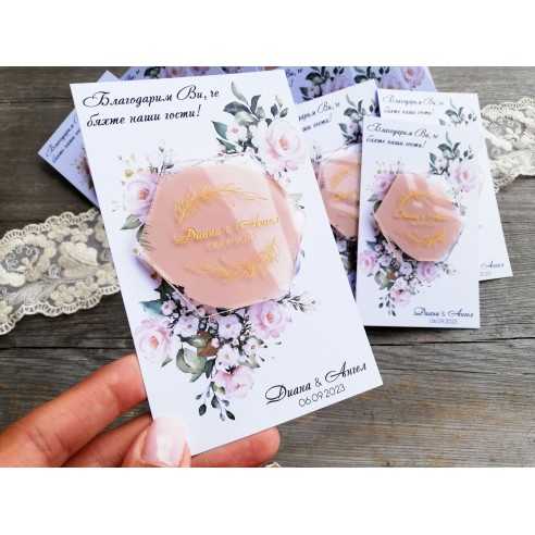 Wedding guest gift - magnetic thank you card