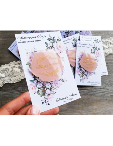 Wedding guest gift - magnetic thank you card
