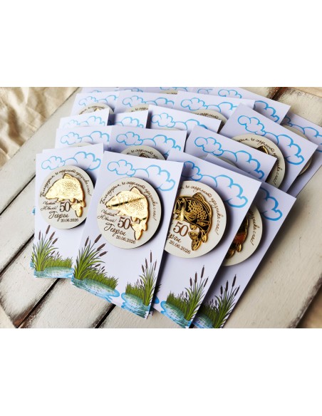 Personalized anniversary magnets – carp fish