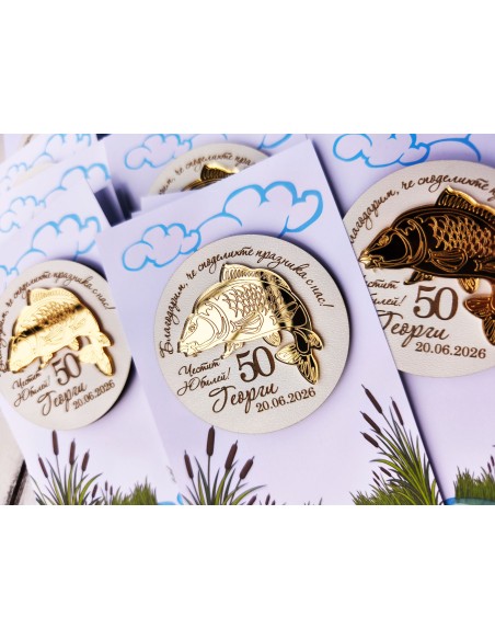 Personalized anniversary magnets – carp fish