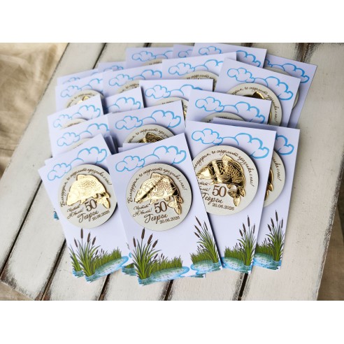 Personalized anniversary magnets – carp fish