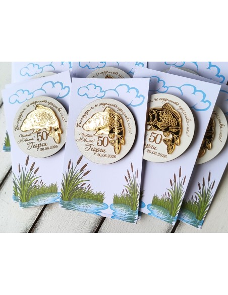 Personalized anniversary magnets – carp fish