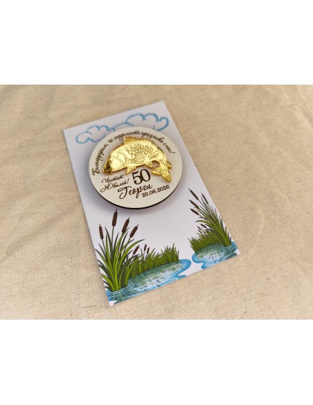 Personalized anniversary magnets – carp fish