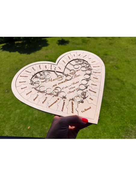 Personalized wooden puzzle with key chains and names - a gift for graduates from a class teacher