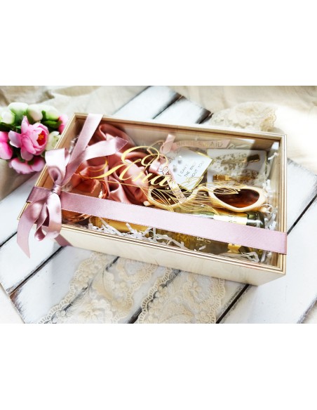 Bridesmaid box with name | Personalized gift box with accessories
