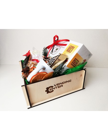 Wooden gift box basket without lid with logo – corporate and personalized gifts | Malerisa Made It
