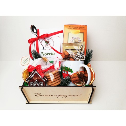 Wooden gift box basket without lid with logo – corporate and personalized gifts | Malerisa Made It