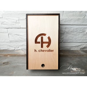 Wooden corporate box with sliding lid 27x10x15 cm with possibility of engraving company logo, handmade