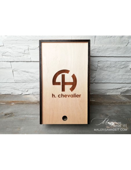 Wooden corporate box with sliding lid 27x10x15 cm with possibility of engraving company logo, handmade
