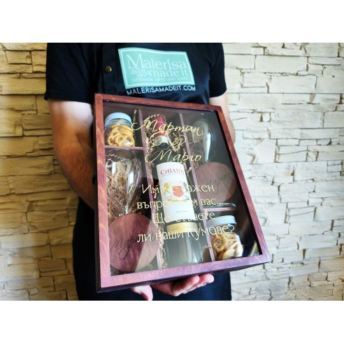Personalized wooden invitation box for best man and best woman with transparent lid | Malerisa Made It