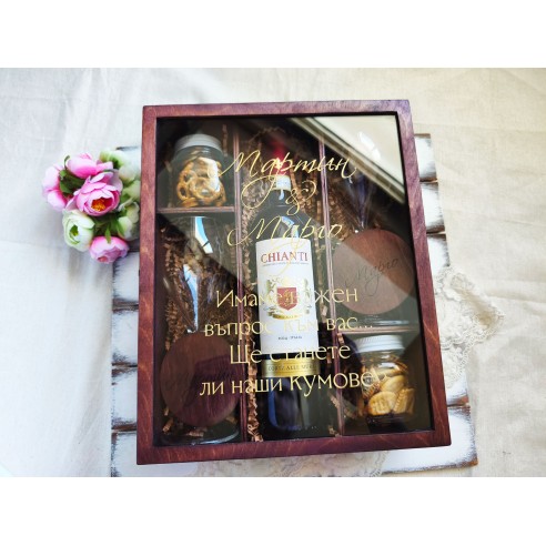 Personalized wooden invitation box for best man and best woman with transparent lid | Malerisa Made It