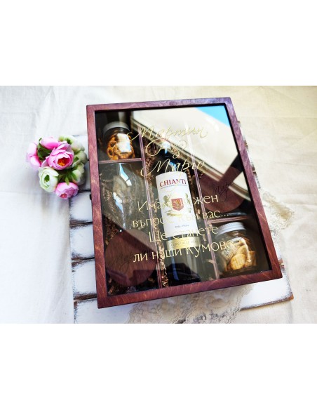 Personalized wooden invitation box for best man and best woman with transparent lid | Malerisa Made It