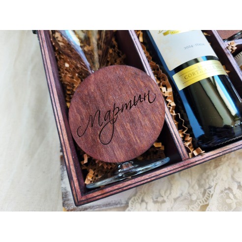 Personalized wooden invitation box for best man and best woman with transparent lid | Malerisa Made It