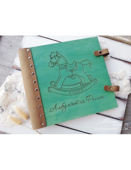 Wooden Baby Photo Album | Personalized Photo Album