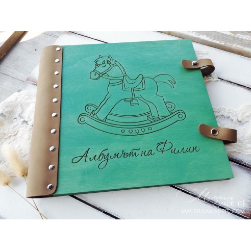 Wooden Baby Photo Album | Personalized Photo Album