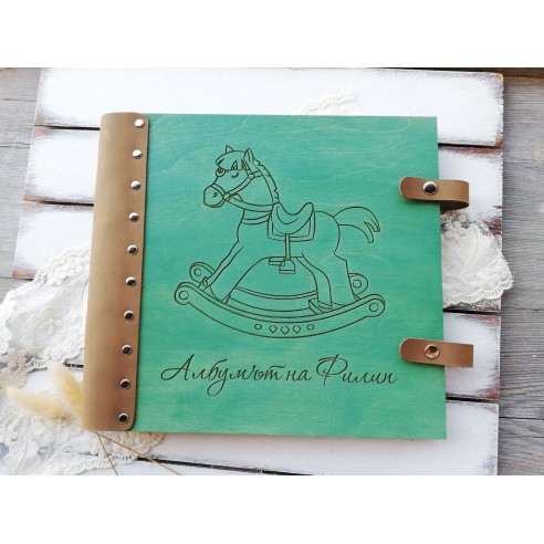 Wooden Baby Photo Album | Personalized Photo Album