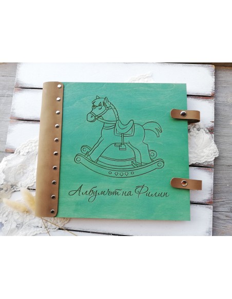 Wooden Baby Photo Album | Personalized Photo Album