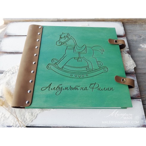 Wooden Baby Photo Album | Personalized Photo Album