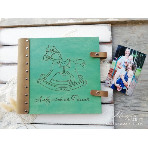 Wooden Baby Photo Album | Personalized Photo Album