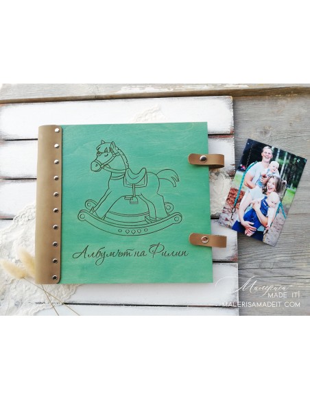 Wooden Baby Photo Album | Personalized Photo Album