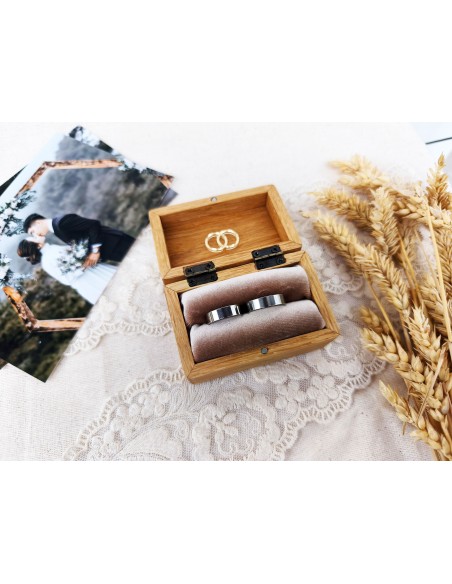 Acacia Wooden Ring Box | Silk Velvet and Personalization