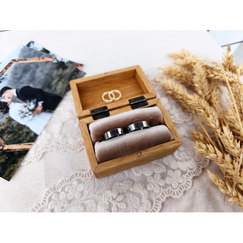 Acacia Wooden Ring Box | Silk Velvet and Personalization
