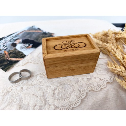 Acacia Wooden Ring Box | Silk Velvet and Personalization