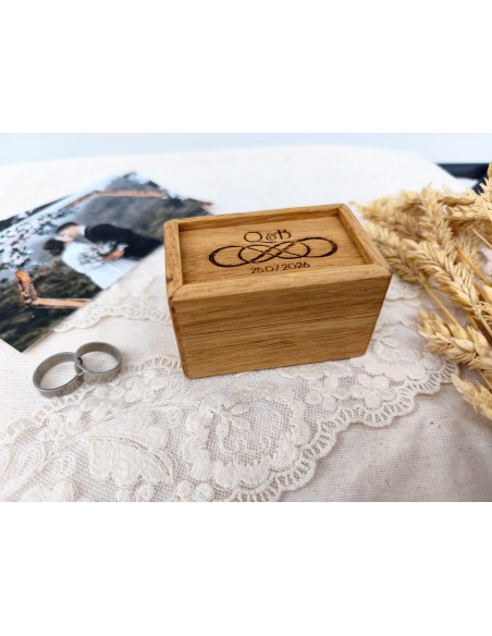 Acacia Wooden Ring Box | Silk Velvet and Personalization