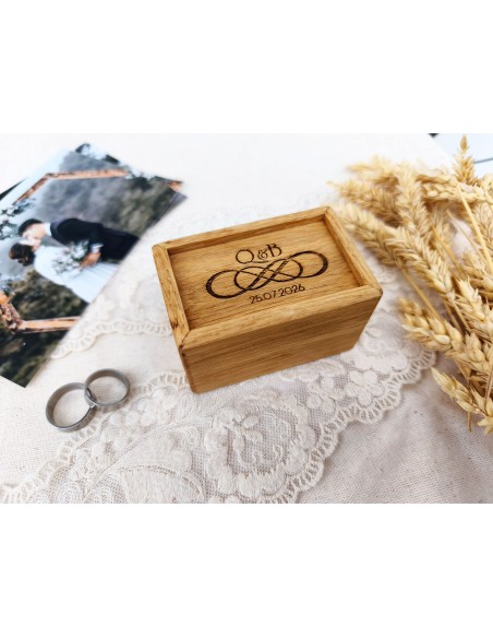 Acacia Wooden Ring Box | Silk Velvet and Personalization
