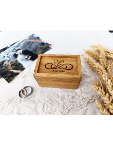Acacia Wooden Ring Box | Silk Velvet and Personalization